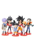 6 kpl 8cm Dragon Ball GT hahmo Son Goku Super Saiyan 4 ja Pan mallinuket