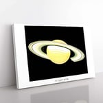 Big Box Art Planet Saturn by E. L. Trouvelot Canvas Wall Art Print Ready to Hang Picture, 76 x 50 cm (30 x 20 Inch), Black, White, Cream, Beige, Black