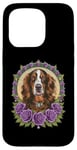 iPhone 15 Pro Cartoon Irish Setter dog with roses Case