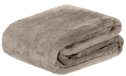 Brandsseller Couverture Douillette en Imitation Fourrure de Vison Plaid de Canapé Couvre-lit Chaud et Doux - 150 x 200 cm Taupe/Gris