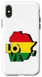 Coque pour iPhone X/XS Aimez l'Afrique avec les couleurs du reggae rasta éthiopien en Afrique