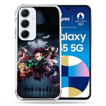 Cokitec Coque Renforcée pour Samsung Galaxy A55 5G Manga Demon Slayer Noir