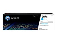 Hp 207X - Lång Livslängd - Cyan - Original - Laserjet - Tonerkassett (W2211x) - För Color Laserjet Pro M255dw, M255nw, Mfp M282nw, Mfp M283fdn, Mfp M283fdw