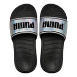 Puma Popcat 20 Iridescent Womens Black/Silver Sliders - Size UK 5