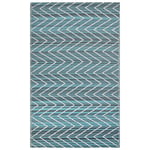 Tapis Extérieur et Intérieur Bleu Motif Zigzag en Polypropylène Recyclé 120 x 1