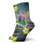 LREFON Chaussettes de Compression Su-per Mario Socks Crew Drôle Casual Unisexe Impression Cheville Sport Sock