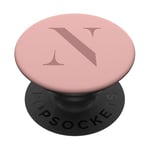 Lettre N Monogramme Nom Initiale N Rose Marron Cadeau pour elle PopSockets PopGrip Adhésif