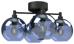 Gloria Plafond 46cm 4L Svartstruktur/Blått Glas