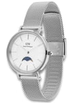 Daniel Wellington Petite Moonphase DW00100772 - Hvid kvarts dameur