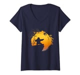 Kung Fu Panda Po Tai Chi Sunset Silhouette V-Neck T-Shirt