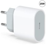 25W Vit USB-C snabbladdare för Samsung Galaxy A05 A05s A15 A25 A35 A55 Vit