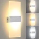 Lightsjoy Dimmable Applique Murale Intérieure LED Lampe Murale Chambre Luminaire Mural Interieure 12W Illumination Murale lumiere murale Pour Chambre,Salon,Coucher,Couloir,Salle de Séjour, Escaliers