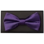 Handmade Plain Purple Mens Satin Bow Tie Wedding Christening Formal Dickie Bow