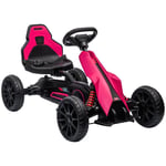 Children Pedal Go Kart with Adjustable Seat, Handbrake - Pink