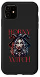 Coque pour iPhone 11 Costume d'Halloween amusant pour femme Horny Witch