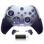 EasySMX Manettes PC Switch Téléphone Portable sans Fil Rechargeable, X10 Manette Switch Pro sans Fil Bluetooth, Manette PC 2,4G pour Mobile Android iOS, Android TV Box Tablette et Tesla, Violet