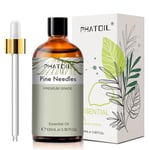 PHATOIL Huile Essentielle Pin 100 ml, Huile Essentielle pour Diffuseur Pure Naturelle, Huile d'Aiguilles de Sapin pour Aromathérapie Humidificateur, DIY