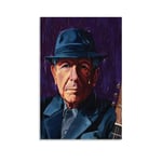 FGDFS Leonard Cohen 13 Canvas Wall Art Star Icon Pop Art Classic Rock Music Icon Celebrity Poster Print 12x18inch(30x45cm)