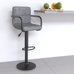 Furniture Limited - Tabouret de bar Gris clair Velours