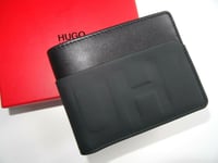 Genuine HUGO BOSS Black Leather Billfold WALLET Notes Cards 50403079  IN BOX