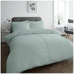 GC GAVENO CAVAILIA Dulwich Parure de lit de Luxe Unie avec Housse de Couette plissée, Polyester, 50% Coton, Bleu Canard, King