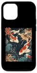 Coque pour iPhone 12/12 Pro Beauté Koi Fish Pond Japan Zen Garden Vintage Art Lovers