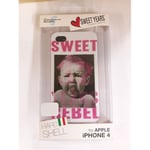 COQUE RIGIDE SWEET YEARS REBEL BEBE POUR APPLE IPHONE 4 4S ROSE BLANC