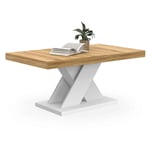 Idmarket - Table basse alicia plateau bois et pied x blanc