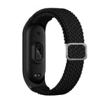 Klokkereim av nylon for Xiaomi Mi Band 3/4/5/6/7/NFC Sort