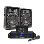 MAX 8" House Party Speakers and Amplifier, DJ Mixer & Mic FPL700 MP3 Bluetooth
