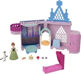 Mattel Disney Frozen Storytime Stackers Playset, Anna’s Arendelle Castle Dollhouse with Small Doll, Olaf and 7 Accessories, Inspired by Disney Frozen Movies, JDP65