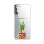 Coque Galaxy S21 PLUS ananas lunettes personnalisee fleur