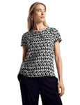 STREET ONE A321800 T-Shirt en Mélange de Matériaux, Noir, 40 Femmes, Multicolore