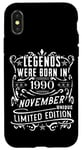 Coque pour iPhone X/XS Anniversaire Novembre 1990 Édition Limitée Cadeau Utilisé