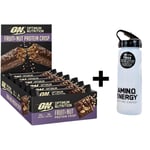 Optimum Nutrition Protein Bars Fruit & Nut 12 x70g + ON Water Bottle DATED 07/23