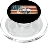 HVAC Technician Tech Air Con Gauge American Flag Vintage PopSockets PopGrip for MagSafe