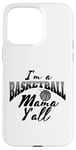 Coque pour iPhone 15 Pro Max Southern Moms Cadeau de basket-ball fantaisie pour femme Gris et noir