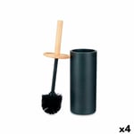 Brosse de salle de wc Berilo B5456BC-5 - 440 Noir Bois Résine 10,2 x 38 x 10,