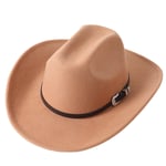 Cowboy hattu syksy ja talvi paksu fedora hattu yksivärinen punainen kihara härän pää logo unisex jazz