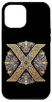 Coque pour iPhone 14 Plus Lettre initiale du nom de l'alphabet X dans le style mandala