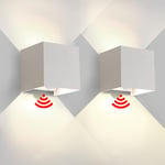 Mille Lucciole 2 Pack Applique Murale Exterieur Interieur Lumiére Réglable 3 Couleurs LED Lampe Murale Extérieures IP65 Etanche Modern 12W Blanc Applique Murale LED Réglage de l'angle d'éclairage