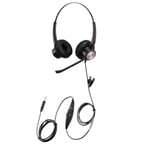 Office PC Phone Headset with Nosie Cancelling Microphone, 3.5mm Audio Headphones for Laptop with In-Line Mic Mute Controller for Tablet, Computer, Mobile, Zoom, Teams Conference, Skype Lync Call