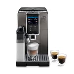 De'Longhi Dinamica Plus, Machine à Café et Cappucino avec Broyeur, ECAM372.95.TB, Titanium/Noir