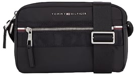 Tommy Hilfiger Homme Sac à Bandoulière Elevated Nylon Reporter Moyen, Multicolore (Black), Taille Unique