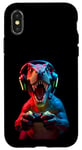 Coque pour iPhone X/XS Gaming Dinosaurs- Le T-rex joue aux jeux vidéo