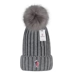 Mångsidig vintermössa i ull varm ullmössa stickad mössa i ullboll grå[HK] grå grey moncler Small label