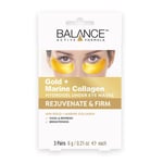 Balance Active Formula GOLD + MARINE Collagen Hydrogel under Eye Masks 3*6g Ögonkräm 3 st