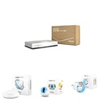 FIBARO Contrôleur domotique Z-Wave+ Home Center 3 Lite HC3L-001 + Flood Sensor/Détecteur d'inondation + Motion Sensor/Détecteur de Mouvement Multifoncions + Wall Plug/Prise Intelligente Type E