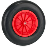 Roue de brouette 4.80/4.00-8, pneu en caoutchouc, jante plastique, charge max. 100 kg, increvable, noir/rouge - Relaxdays