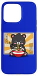 Coque pour iPhone 15 Pro Max Kawaii Hot Pot Ramen Bear Taiwan Travel